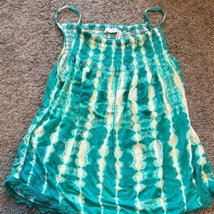 Teal and White Women's Top